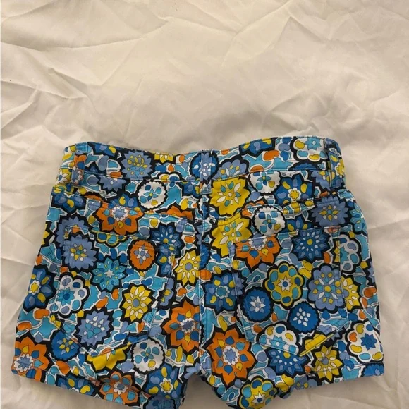 Emilio Pucci High Waist Floral Shorts - Blue, Orange, Yellow - Picture 3 of 3